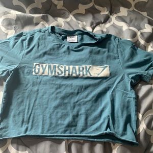 Blue cropped gymshark top